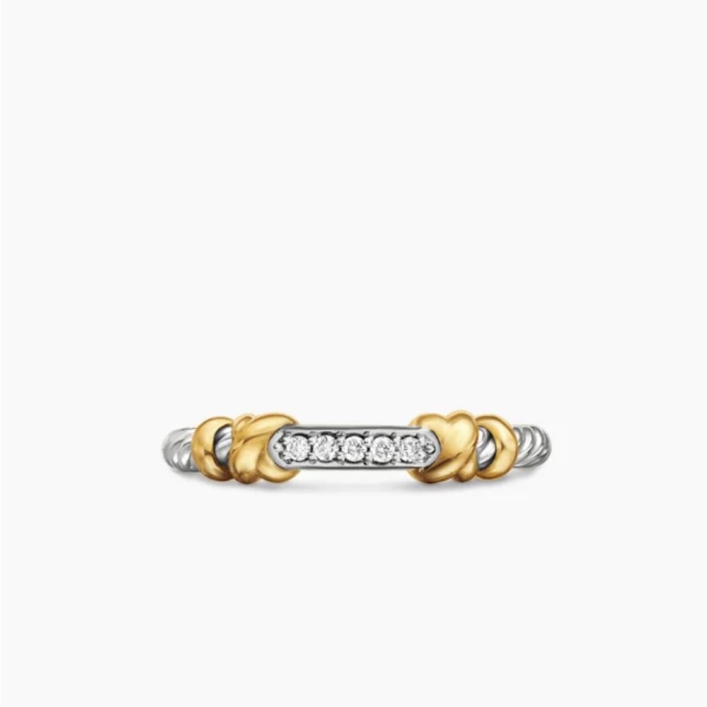 David Yurman Helena Collection Elegant Two-Tone Diamond Ring